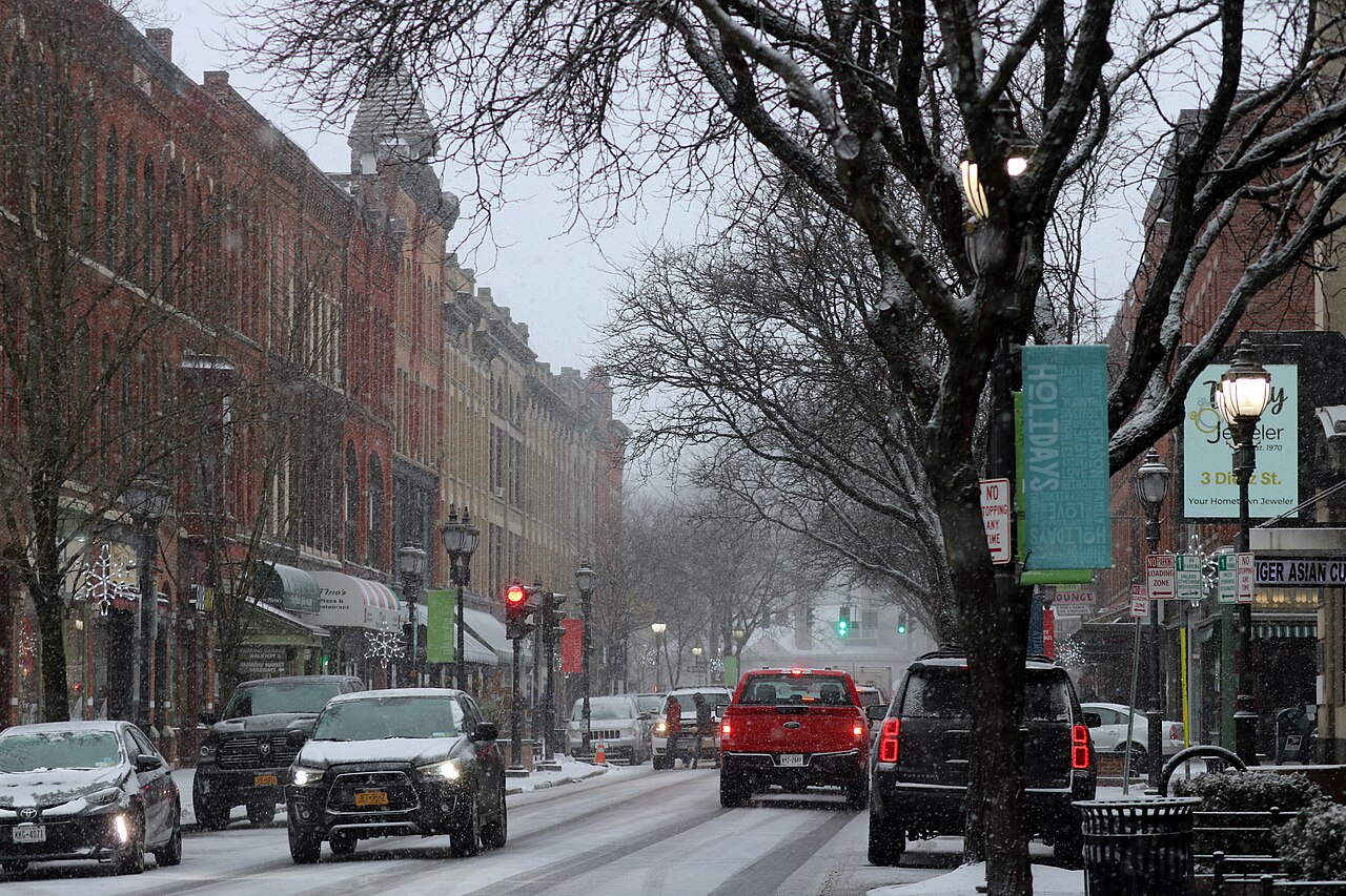 Main Street in downtown Oneonta, New York